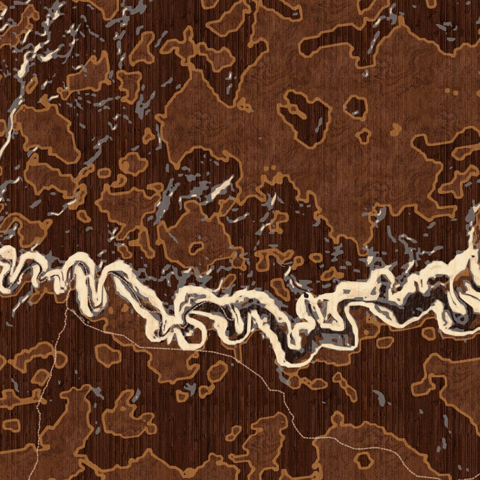 Coyote Gulch Utah Map Print in Ember Style Zoomed In Close Up Showing Details