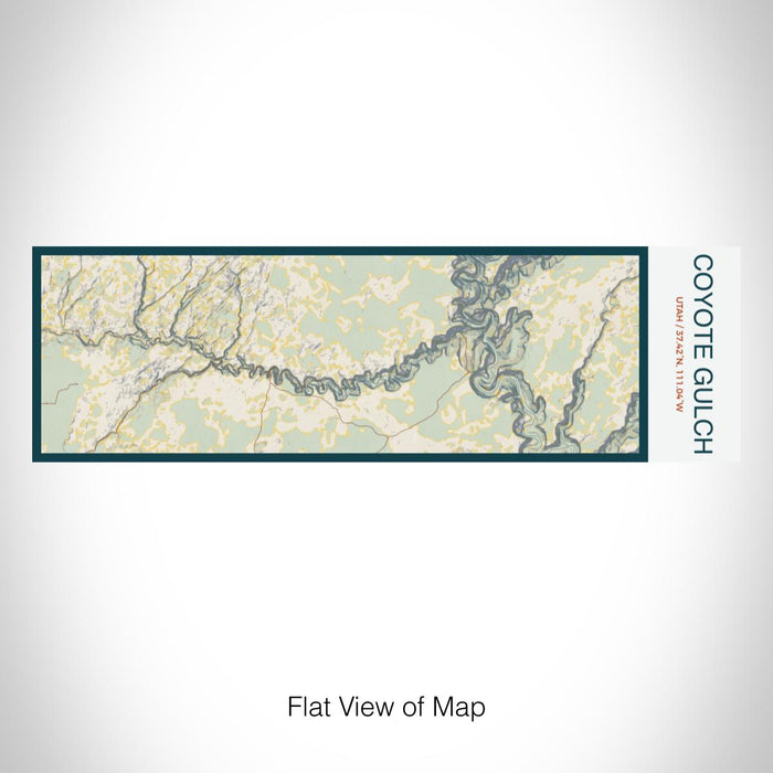 Rendered View of Coyote Gulch Utah Map on 10oz Stainless Steel Insulated Cup in Woodblock with Sliding Lid