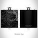 Rendered View of Coyote Gulch Utah Map on 6oz Stainless Steel Flask in Black