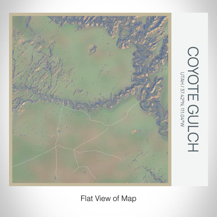 Rendered View of Coyote Gulch Utah Map on 17oz Stainless Steel Insulated Tumbler in Afternoon Map Style