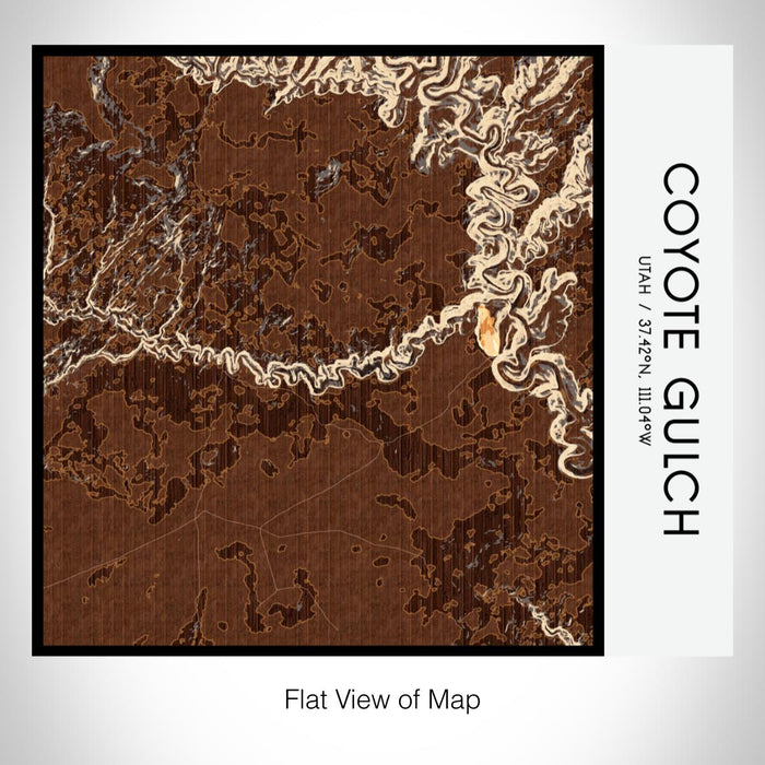 Rendered View of Coyote Gulch Utah Map on 17oz Stainless Steel Insulated Tumbler in Ember Map Style