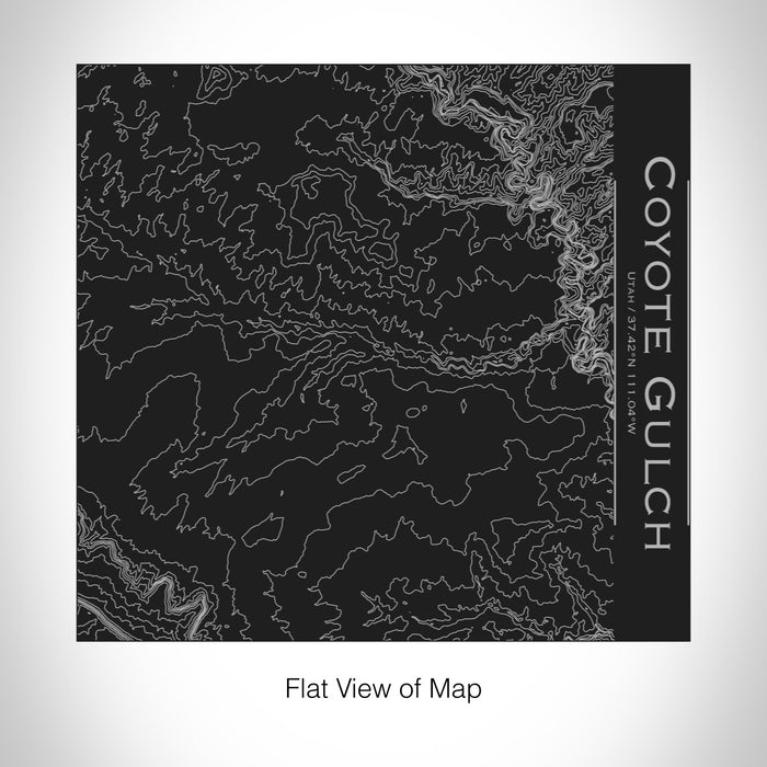 Rendered View of Coyote Gulch Utah Map on 17oz Stainless Steel Insulated Tumbler in Black