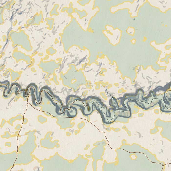 Coyote Gulch Utah Map Print in Woodblock Style Zoomed In Close Up Showing Details