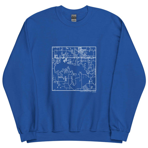 Crab Orchard Lake Illinois  Map Unisex Crewneck Sweater with City inscription in Royal Blue