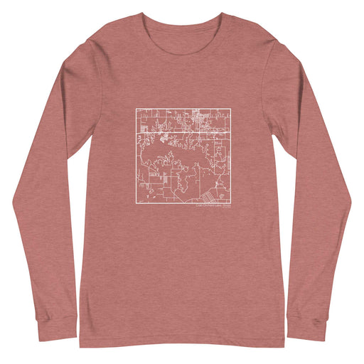 Crab Orchard Lake Illinois  Map Unisex Long-Sleeve T-shirt with City inscription in Heather Mauve