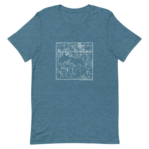 Crab Orchard Lake Illinois  Map Unisex T-Shirt with City inscription in Heather Teal