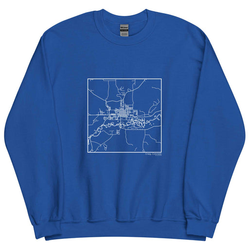 Craig Colorado  Map Unisex Crewneck Sweater with City inscription in Royal Blue