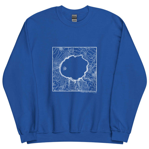 Crater Lake National Park Topographic  Map Unisex Crewneck Sweater with City inscription in Royal Blue