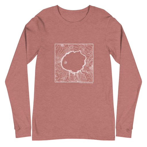 Crater Lake National Park Topographic  Map Unisex Long-Sleeve T-shirt with City inscription in Heather Mauve