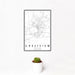 12x18 Crestview Florida Map Print Portrait Orientation in Classic Style With Small Cactus Plant in White Planter