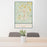 24x36 Crestview Florida Map Print Portrait Orientation in Woodblock Style Behind 2 Chairs Table and Potted Plant