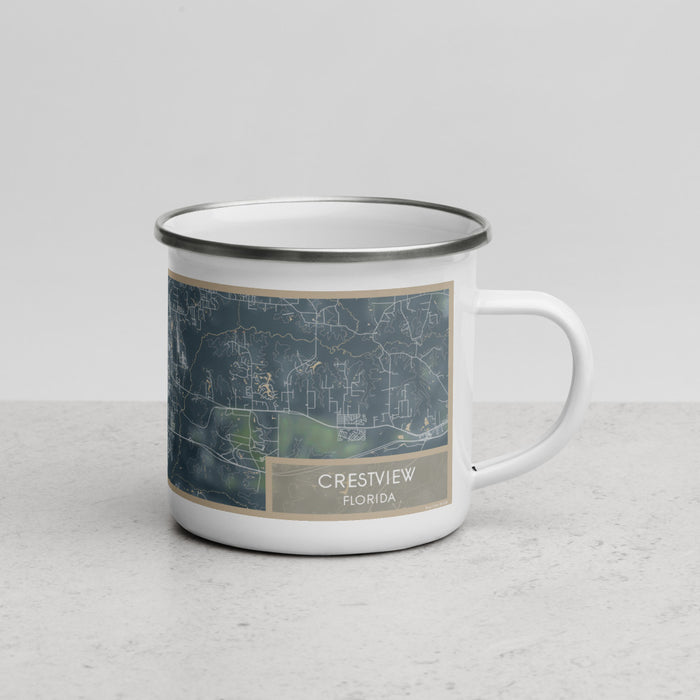 Right View Custom Crestview Florida Map Enamel Mug in Afternoon