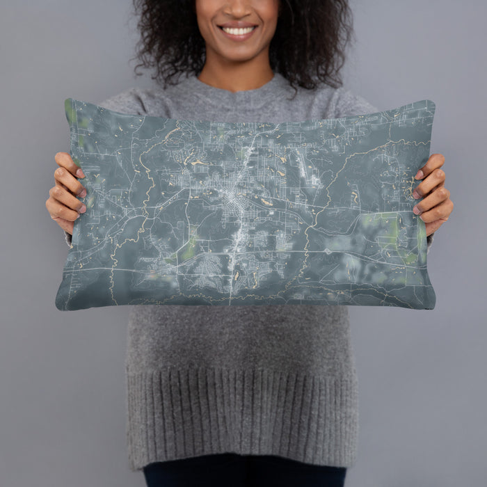 Person holding 20x12 Custom Crestview Florida Map Throw Pillow in Afternoon
