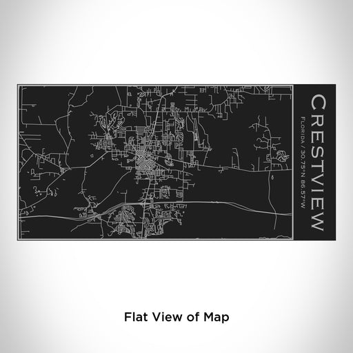 Rendered View of Crestview Florida Map Engraving on 17oz Stainless Steel Insulated Cola Bottle in Black