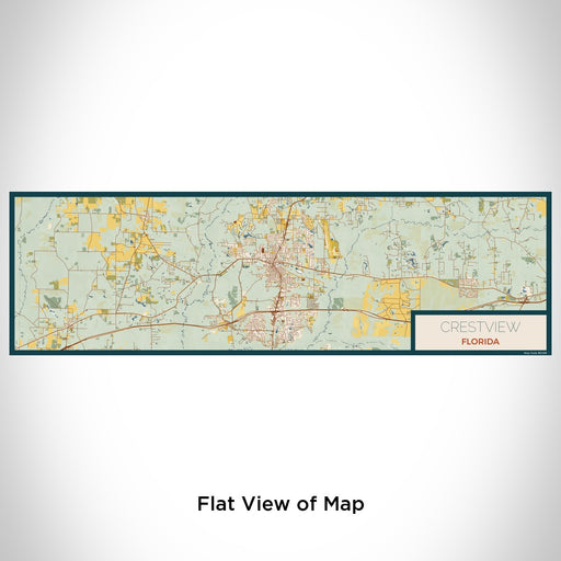 Flat View of Map Custom Crestview Florida Map Enamel Mug in Woodblock