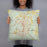 Person holding 18x18 Custom Crestview Florida Map Throw Pillow in Woodblock