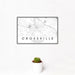 12x18 Crossville Tennessee Map Print Landscape Orientation in Classic Style With Small Cactus Plant in White Planter