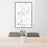 24x36 Crossville Tennessee Map Print Portrait Orientation in Classic Style Behind 2 Chairs Table and Potted Plant