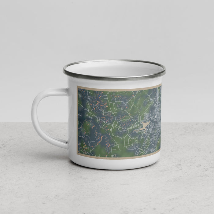 Left View Custom Crossville Tennessee Map Enamel Mug in Afternoon