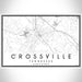 Crossville Tennessee Map Print Landscape Orientation in Classic Style With Shaded Background