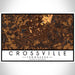 Crossville Tennessee Map Print Landscape Orientation in Ember Style With Shaded Background