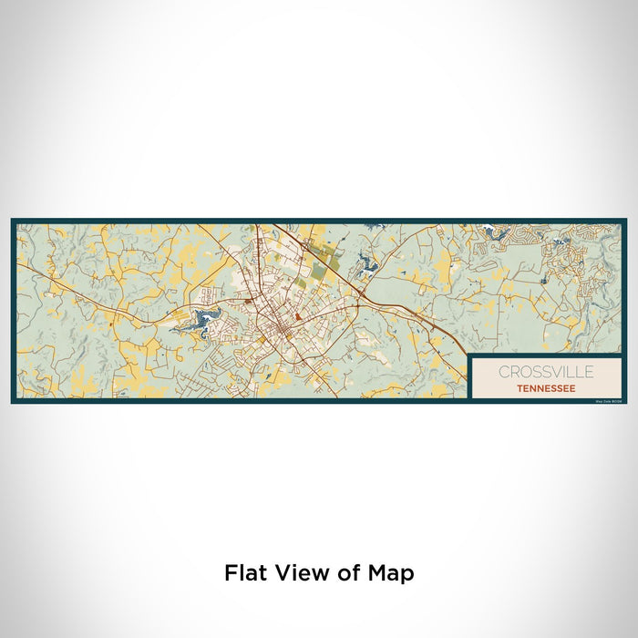 Flat View of Map Custom Crossville Tennessee Map Enamel Mug in Woodblock