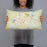 Person holding 20x12 Custom Crossville Tennessee Map Throw Pillow in Woodblock