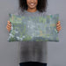 Person holding 20x12 Custom Cuba City Wisconsin Map Throw Pillow in Afternoon