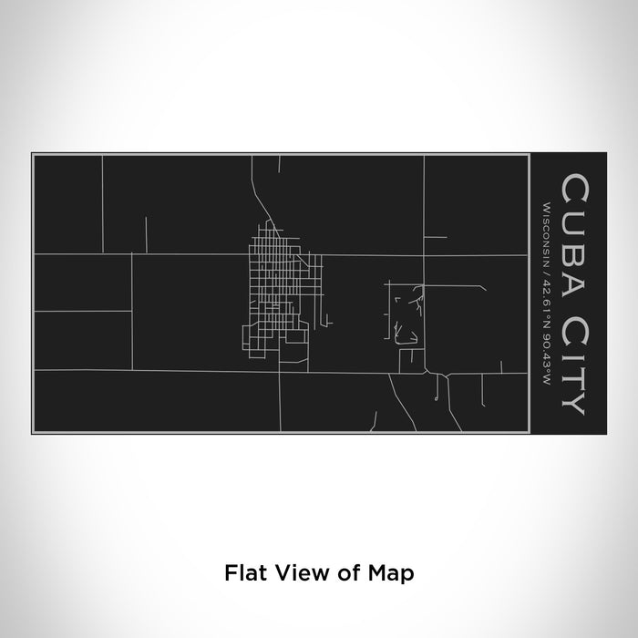 Rendered View of Cuba City Wisconsin Map Engraving on 17oz Stainless Steel Insulated Cola Bottle in Black