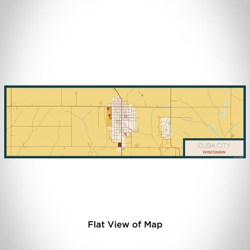 Flat View of Map Custom Cuba City Wisconsin Map Enamel Mug in Woodblock