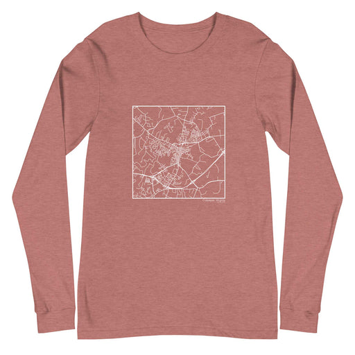Culpeper Virginia  Map Unisex Long-Sleeve T-shirt with City inscription in Heather Mauve
