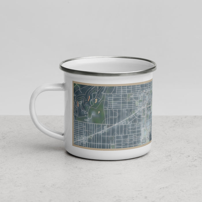 Left View Custom Cultural District Fort Worth Map Enamel Mug in Afternoon