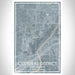 Cultural District Fort Worth Map Print Portrait Orientation in Afternoon Style With Shaded Background