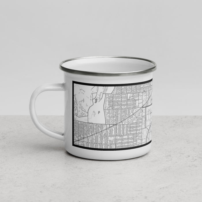 Left View Custom Cultural District Fort Worth Map Enamel Mug in Classic