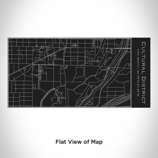 Rendered View of Cultural District Fort Worth Map Engraving on 17oz Stainless Steel Insulated Cola Bottle in Black