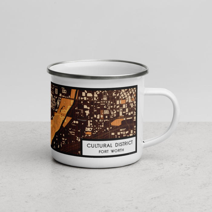 Right View Custom Cultural District Fort Worth Map Enamel Mug in Ember