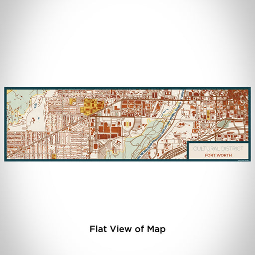 Flat View of Map Custom Cultural District Fort Worth Map Enamel Mug in Woodblock