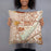 Person holding 18x18 Custom Cultural District Fort Worth Map Throw Pillow in Woodblock