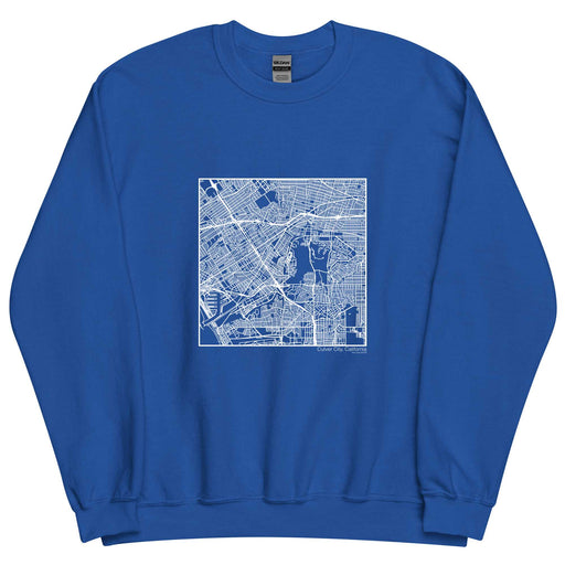 Culver City California  Map Unisex Crewneck Sweater with City inscription in Royal Blue