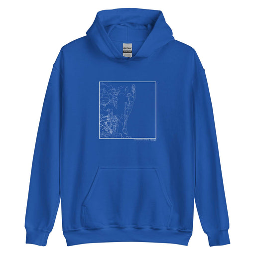 Cumberland Island Georgia  Map Unisex Hoodie Sweater with City inscription in Royal Blue