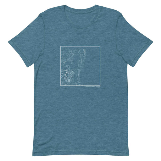 Cumberland Island Georgia  Map Unisex T-Shirt with City inscription in Heather Teal