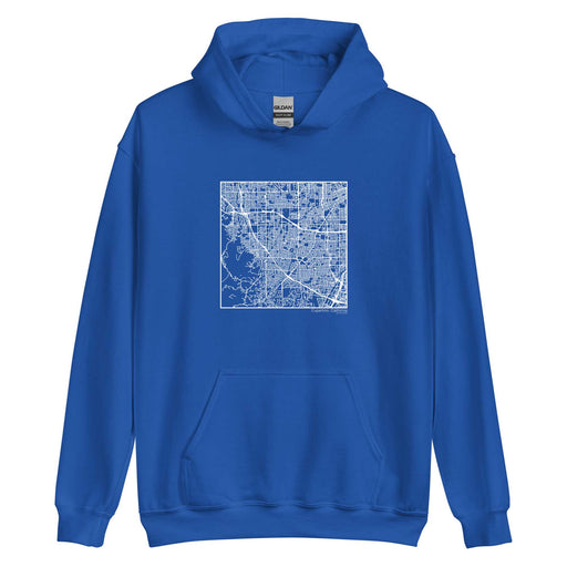 Cupertino California  Map Unisex Hoodie Sweater with City inscription in Royal Blue