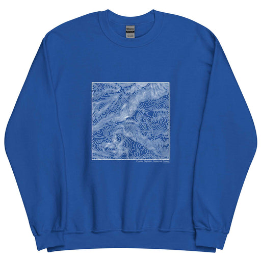 Custer Gallatin National Forest Topographic  Map Unisex Crewneck Sweater with City inscription in Royal Blue