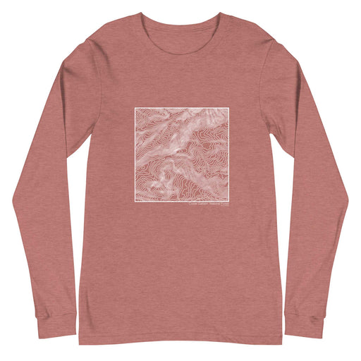 Custer Gallatin National Forest Topographic  Map Unisex Long-Sleeve T-shirt with City inscription in Heather Mauve