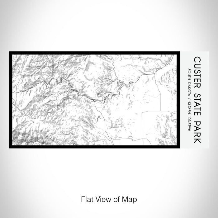 Rendered View of Custer State Park South Dakota Map on 17oz Stainless Steel Insulated Bottle with printed classic style map