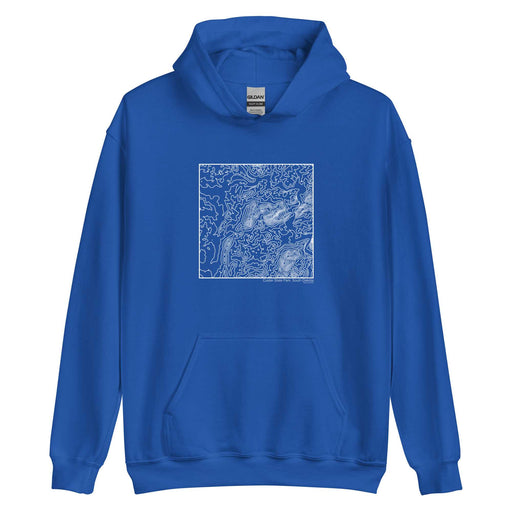 Custer State Park South Dakota Topographic  Map Unisex Hoodie Sweater with City inscription in Royal Blue
