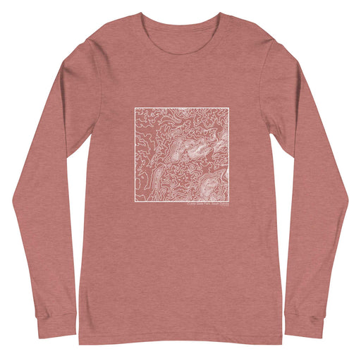 Custer State Park South Dakota Topographic  Map Unisex Long-Sleeve T-shirt with City inscription in Heather Mauve