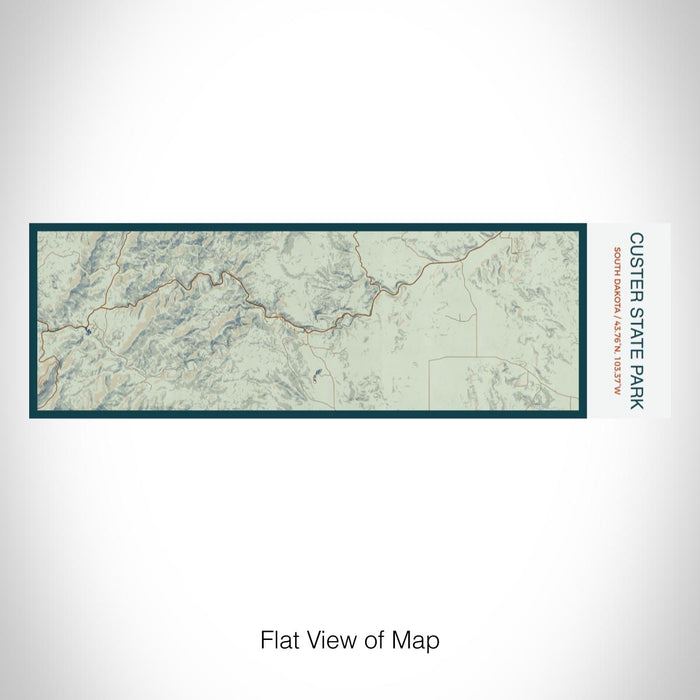 Rendered View of Custer State Park South Dakota Map on 10oz Stainless Steel Insulated Cup in Woodblock with Sliding Lid