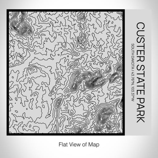 Rendered View of Custer State Park South Dakota Map on 17oz Stainless Steel Insulated Tumbler in Tactile Lines with Succulent in Background