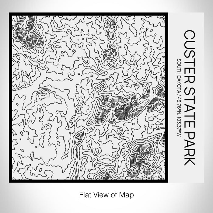 Rendered View of Custer State Park South Dakota Map on 17oz Stainless Steel Insulated Tumbler in Matte White with Tactile Lines